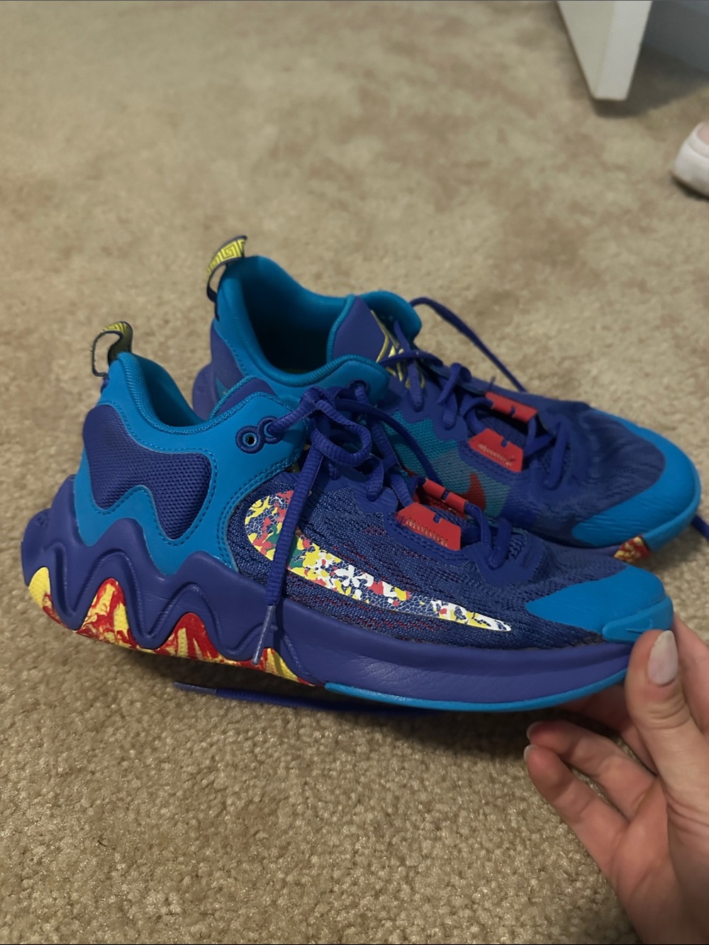 Nike Kids Blue Purple Multicolor Wave Sneakers